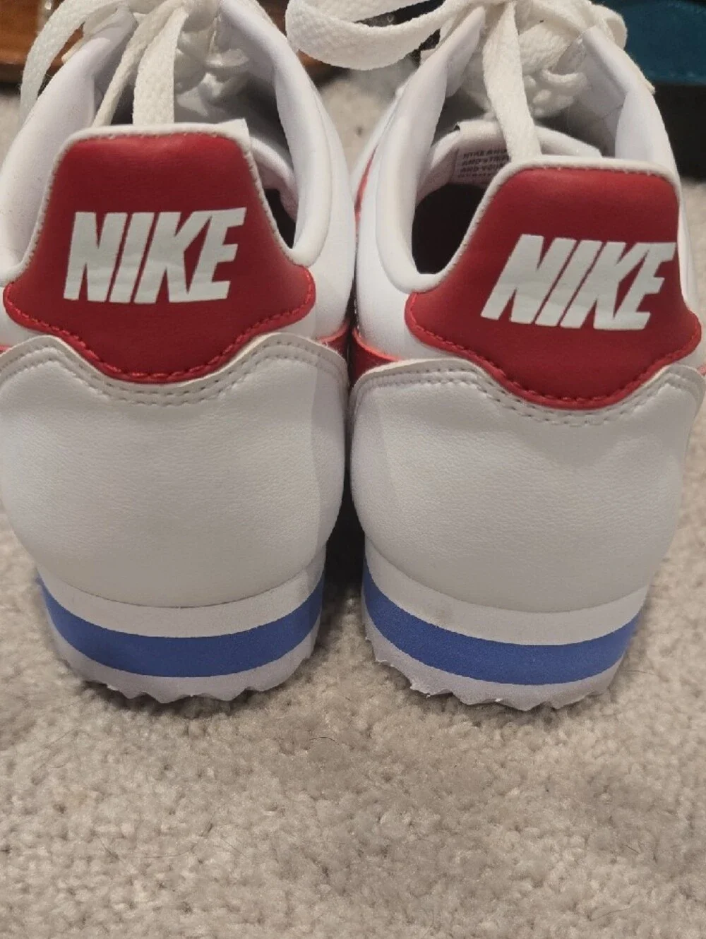 NIKE‎ Forrest Gump Cortez White/Red/Blue Leather Sneakers Size 8.5 Mens